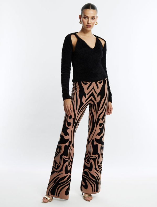 Bcbg Wide-Leg Sweater Pant CAMEL/BLACK BEAUTY - Image 2