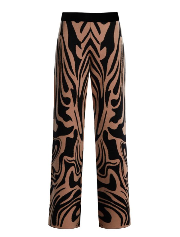 Bcbg Wide-Leg Sweater Pant CAMEL/BLACK BEAUTY - Image 8