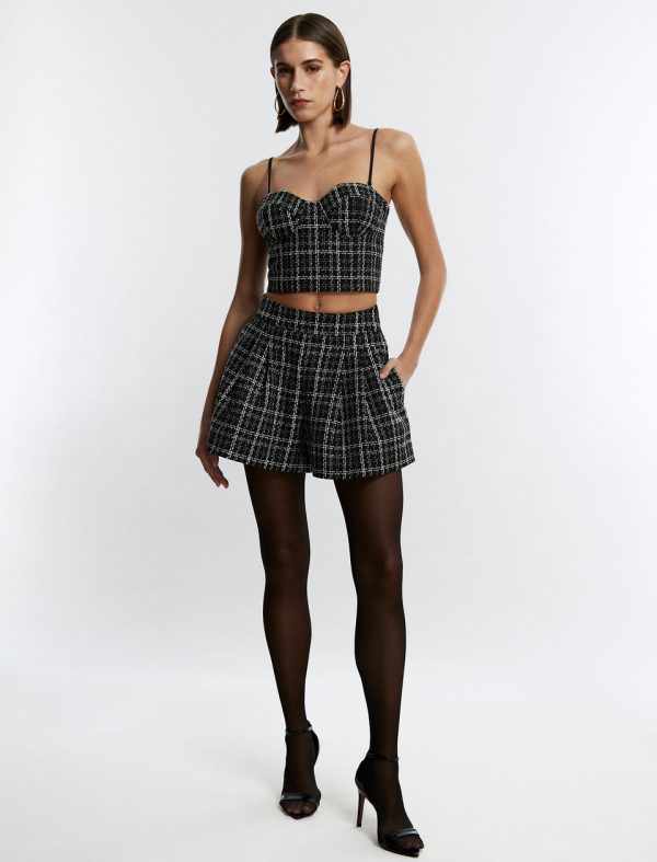 Bcbg Pippa Tweed Short Black Combo