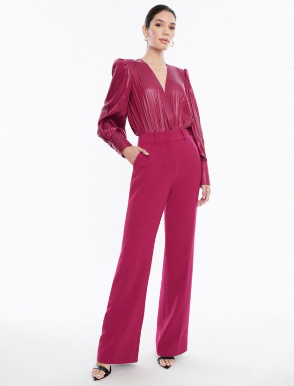 Bcbg Balloon Sleeve Plunge Neck Bodysuit GRANITE - Image 2