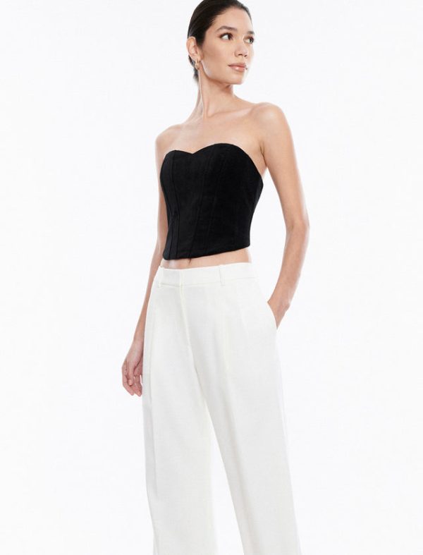 Bcbg Velvet Sweetheart Bustier Top Black - Image 3