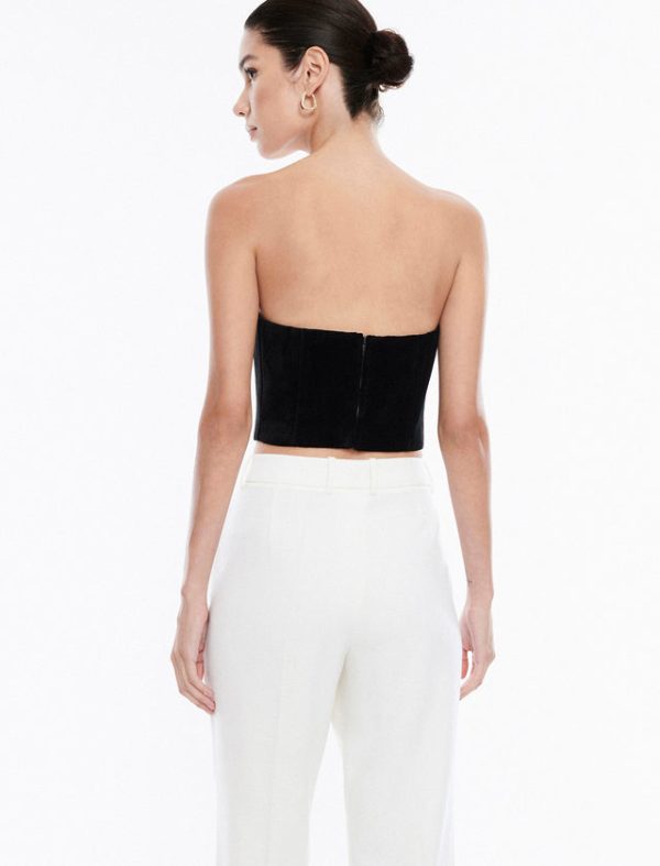 Bcbg Velvet Sweetheart Bustier Top Black - Image 4