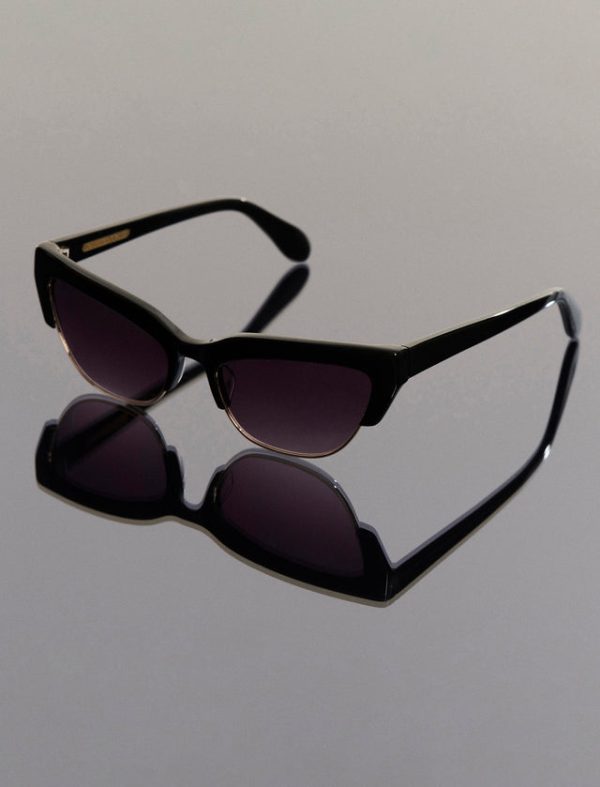 Bcbg Retro Kitten Sunglasses Shiny Black + Shiny Gold - Image 4