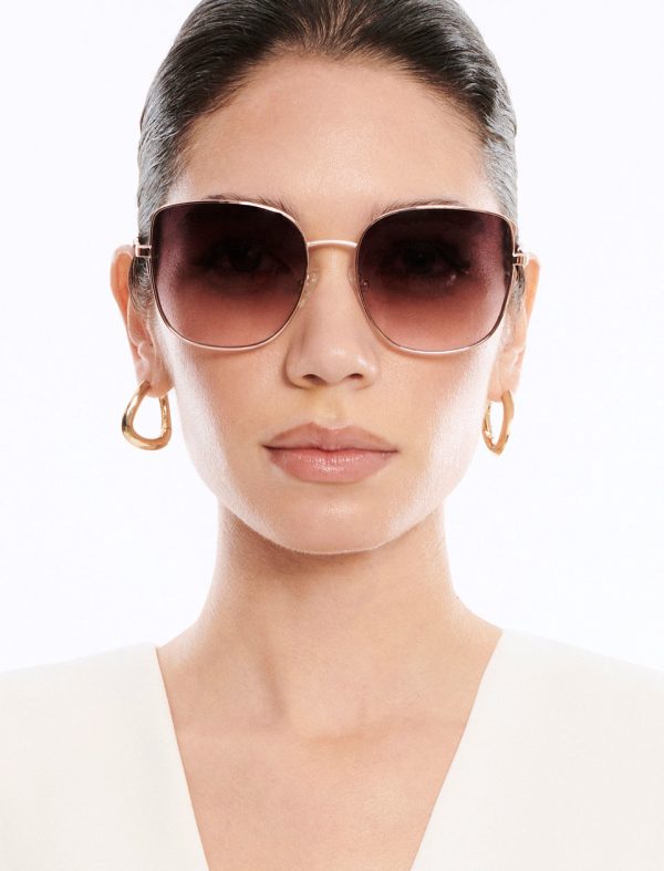 Bcbg Muse Square Sunglasses Shiny Rose Gold - Image 2