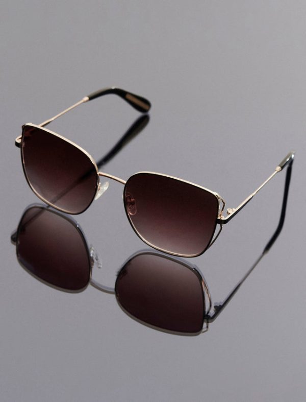 Bcbg Muse Square Sunglasses Shiny Rose Gold - Image 5