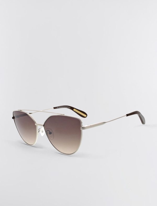 Bcbg Aviator Hybrid Sunglasses Silver/Brown