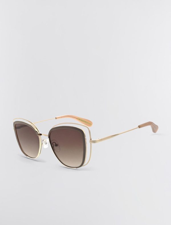 Bcbg Vented Cat Eye Sunglasses Light Gold/Taupe