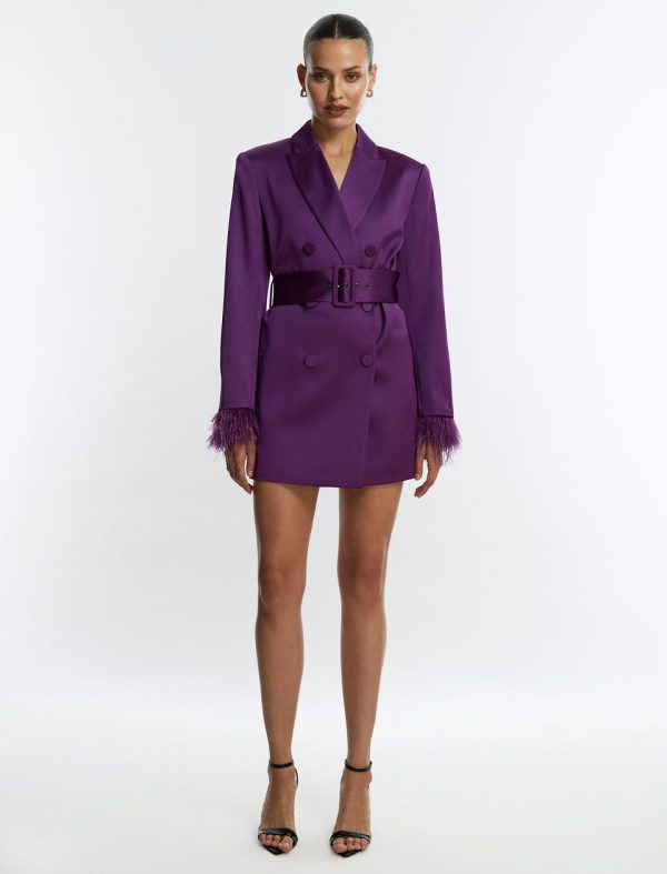 Bcbg Blossom Belted Blazer Dress Purple - Image 2