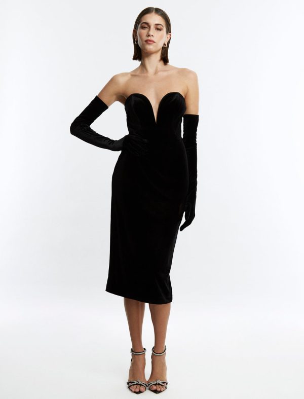 Bcbg Amadea Gloved Midi Dress Black - Image 2