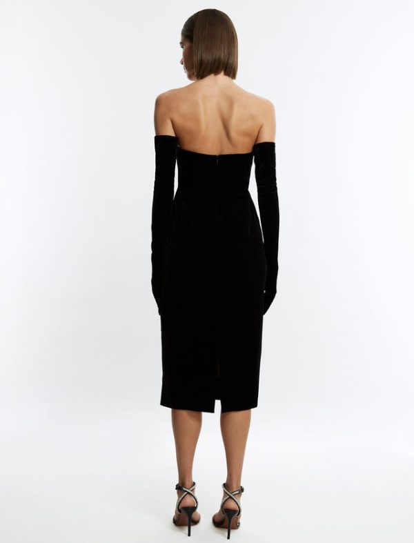 Bcbg Amadea Gloved Midi Dress Black - Image 4