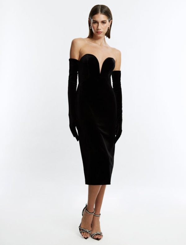 Bcbg Amadea Gloved Midi Dress Black - Image 5