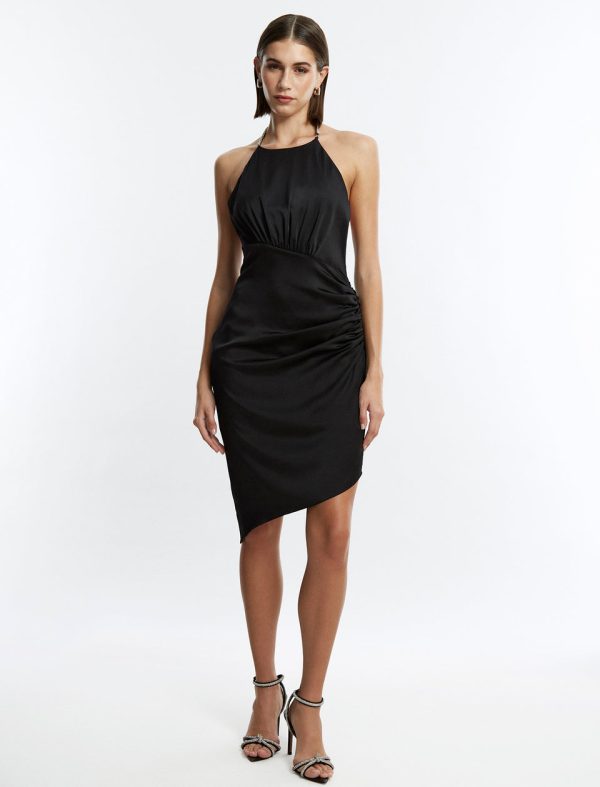 Bcbg Anwen Ruched Mini Dress Black