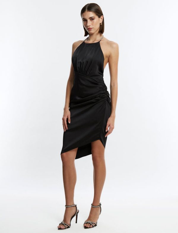 Bcbg Anwen Ruched Mini Dress Black - Image 3