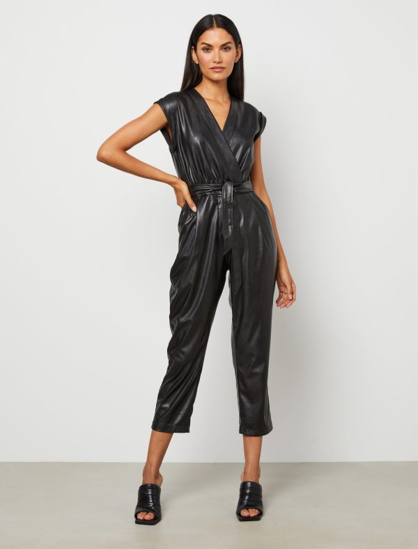 Bcbg Jumpsuit Alana Faux Leather Jumpsuit