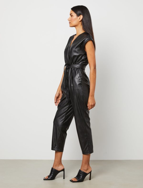 Bcbg Jumpsuit Alana Faux Leather Jumpsuit - Image 5