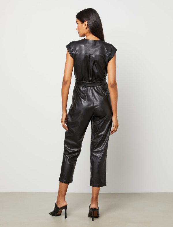 Bcbg Jumpsuit Alana Faux Leather Jumpsuit - Image 7