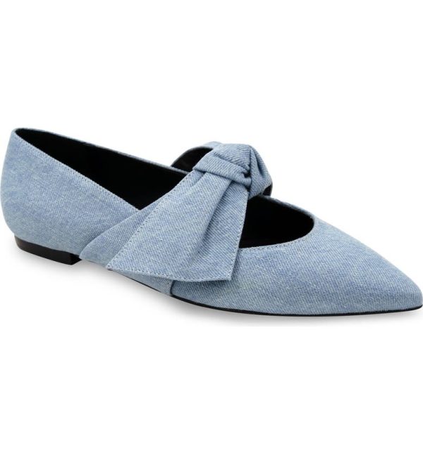 Bcbg Prely Pointed Toe Flat Denim