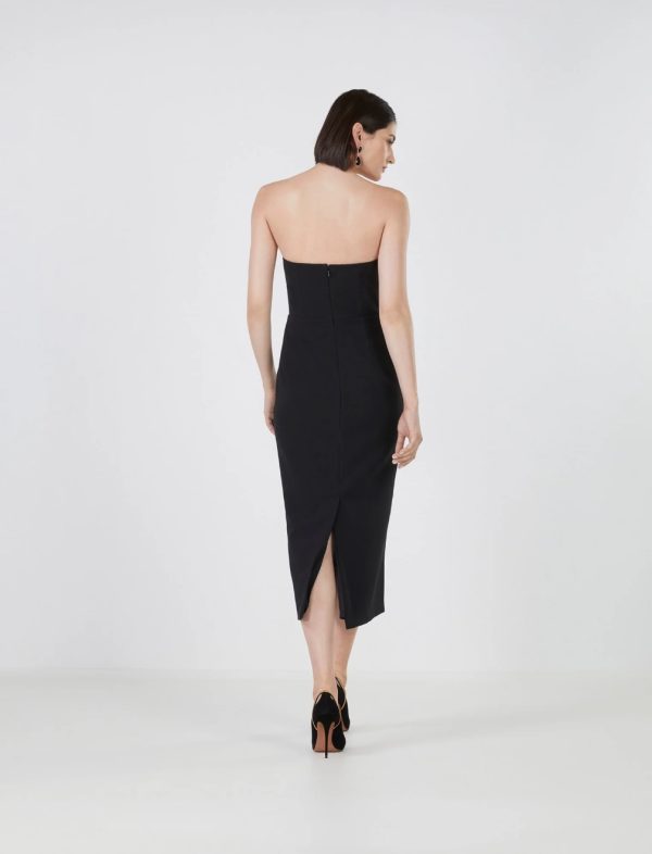 BCBG CARLO STRAPLESS MIDI DRESS - BLACK BEAUTY - Image 3