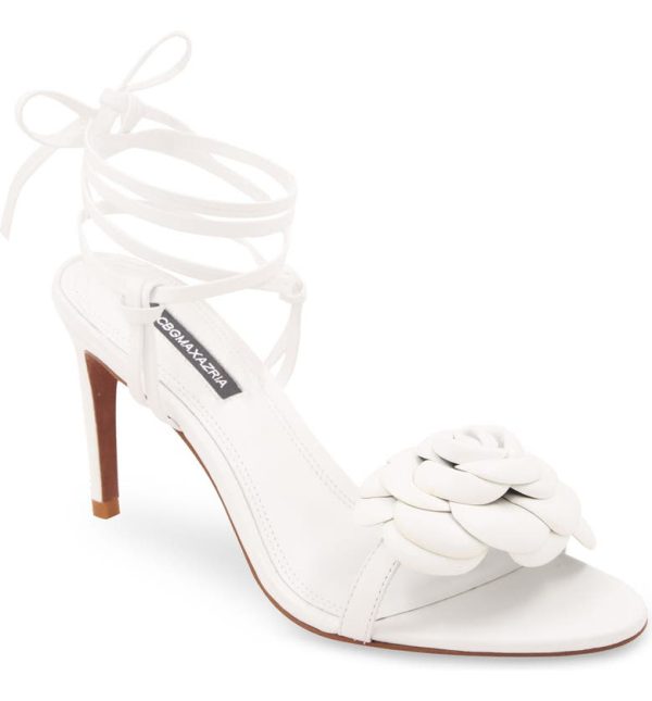 Bcbg Tannia Ankle Wrap Sandal White