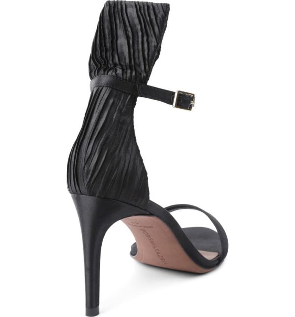 Bcbg Tara Ankle Strap Sandal Black Satin - Image 2