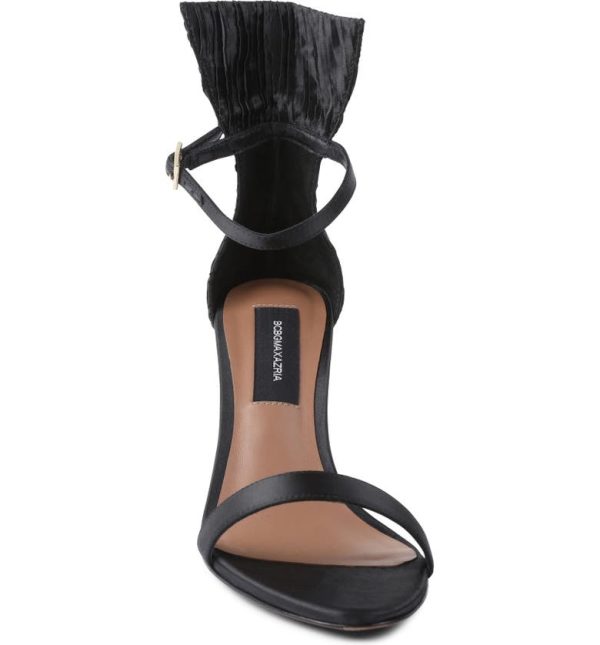 Bcbg Tara Ankle Strap Sandal Black Satin - Image 4