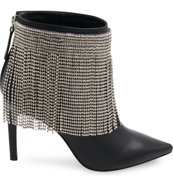 Bcbg Tandi Fringe Pointed Toe Bootie Black Rhinestones - Image 3