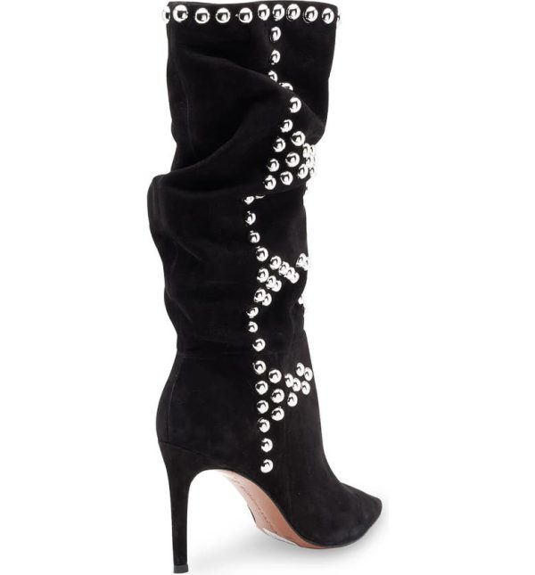 Bcbg Toni Studded Suede Stiletto Boot Black - Image 2