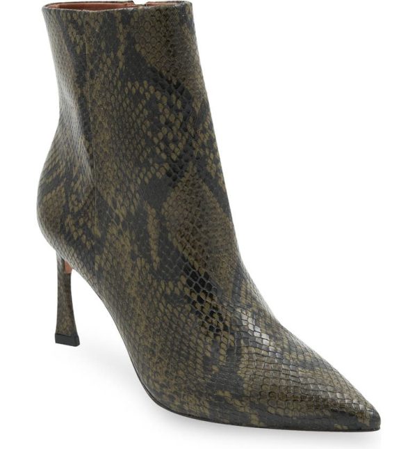 Bcbg Pia Pointed Toe Bootie Green Snake