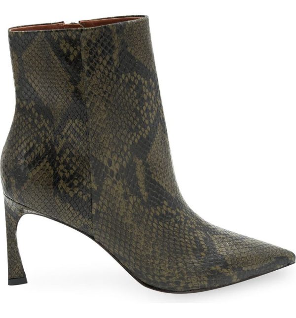 Bcbg Pia Pointed Toe Bootie Green Snake - Image 2