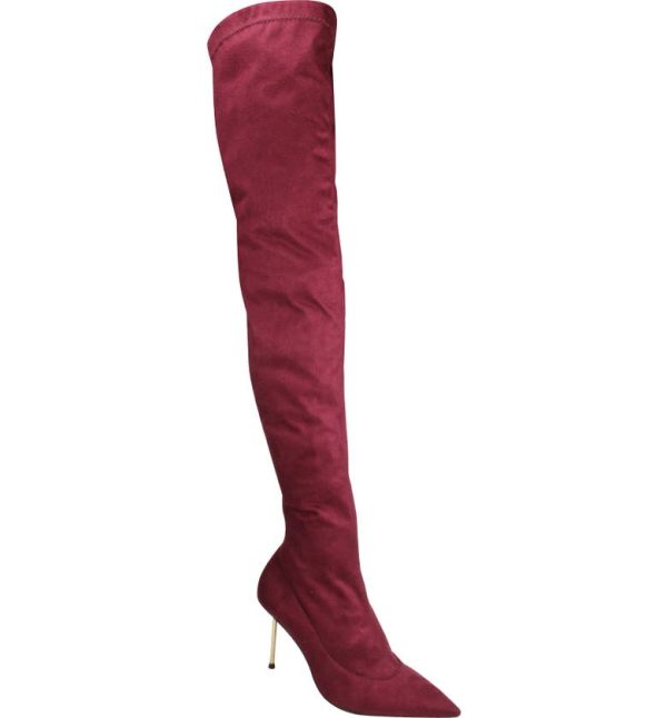 Bcbg Kiki Over the Knee Pointed Toe Boot Burgundy