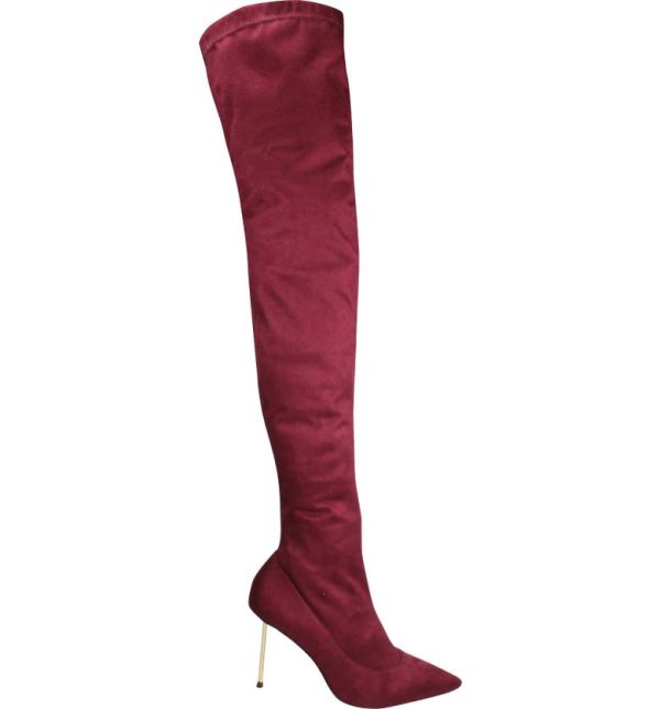 Bcbg Kiki Over the Knee Pointed Toe Boot Burgundy - Image 3