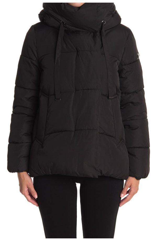 Bcbg Pillow Collar Hooded Puffer Jacket Black - Image 2