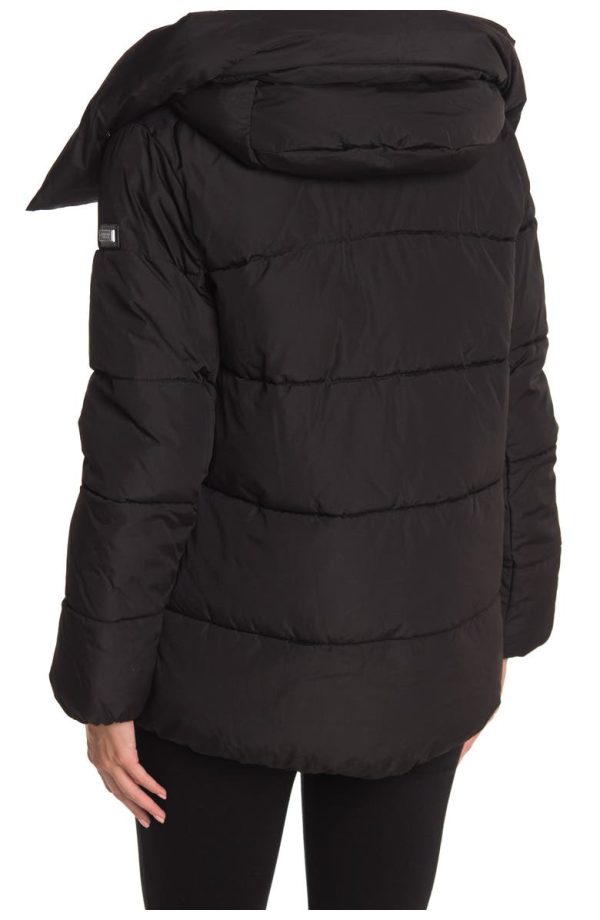 Bcbg Pillow Collar Hooded Puffer Jacket Black - Image 3