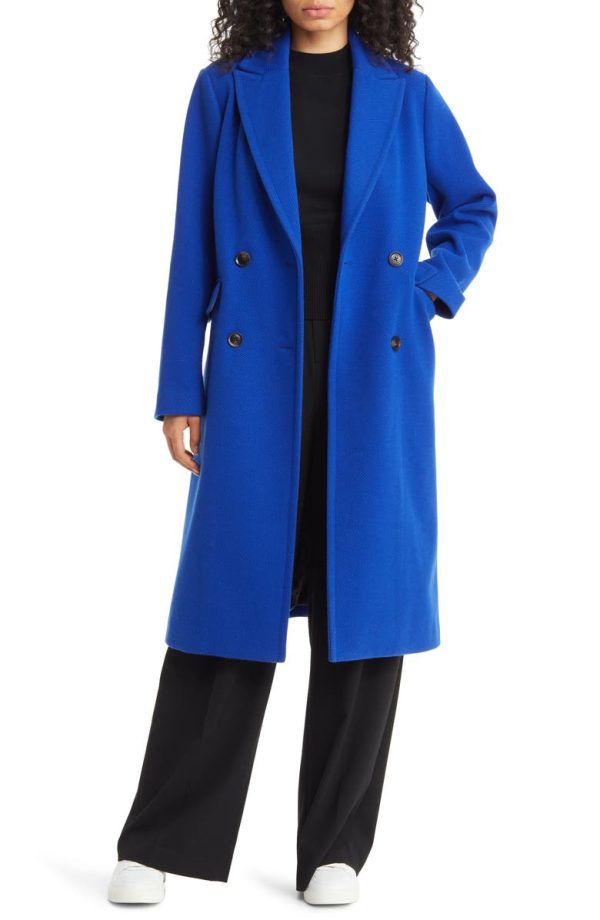 Bcbg Double Breasted Coat Royal Blue - Image 3