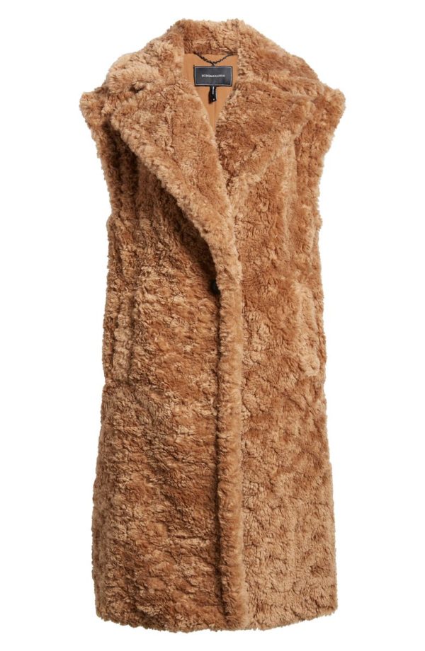 Bcbg Longline Faux Fur Vest Toffee - Image 3