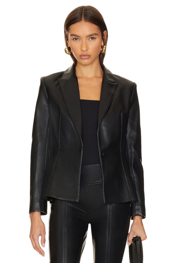 Bcbg Leather Blazer Black