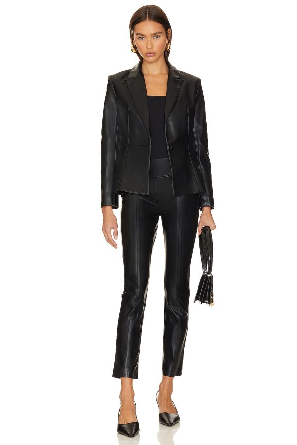 Bcbg Leather Blazer Black - Image 2