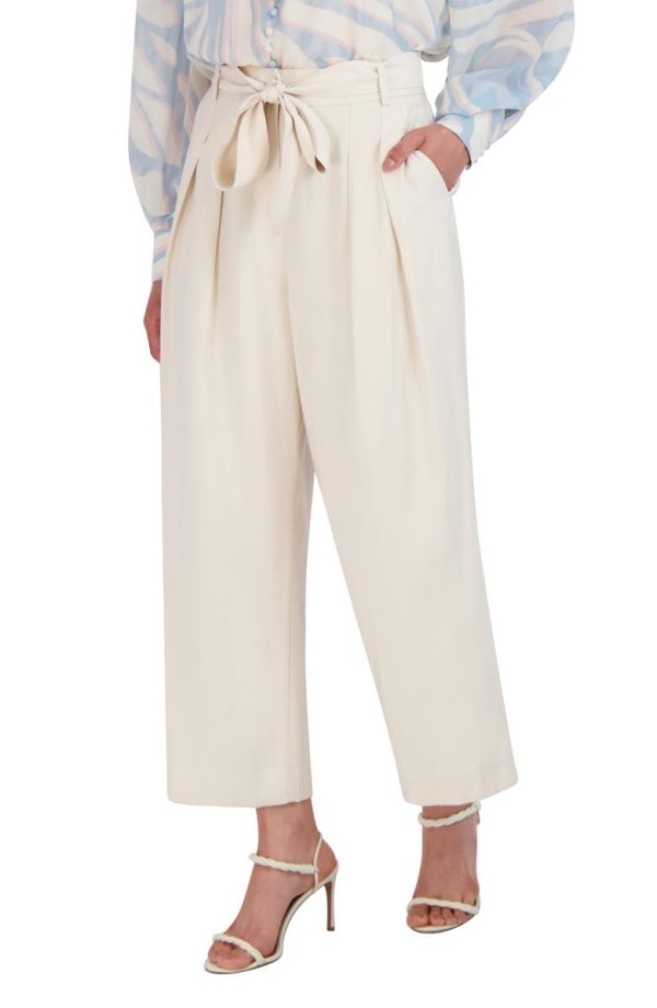 Bcbg Belted Wide Leg Pants Gardenia - Image 3