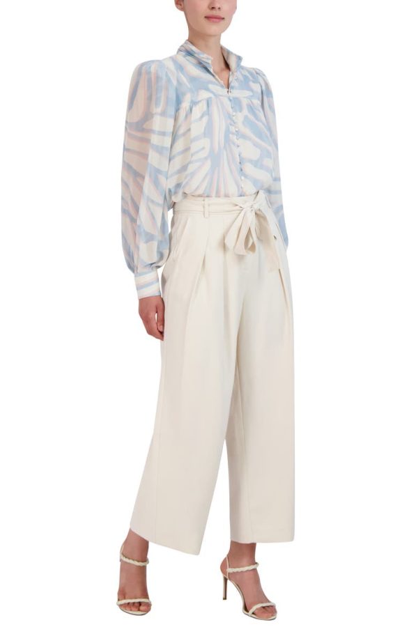 Bcbg Belted Wide Leg Pants Gardenia - Image 4