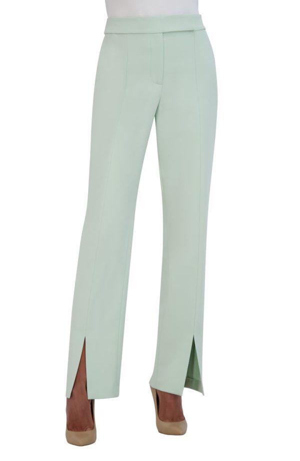 Bcbg Split Hem Straight Leg Pants Green