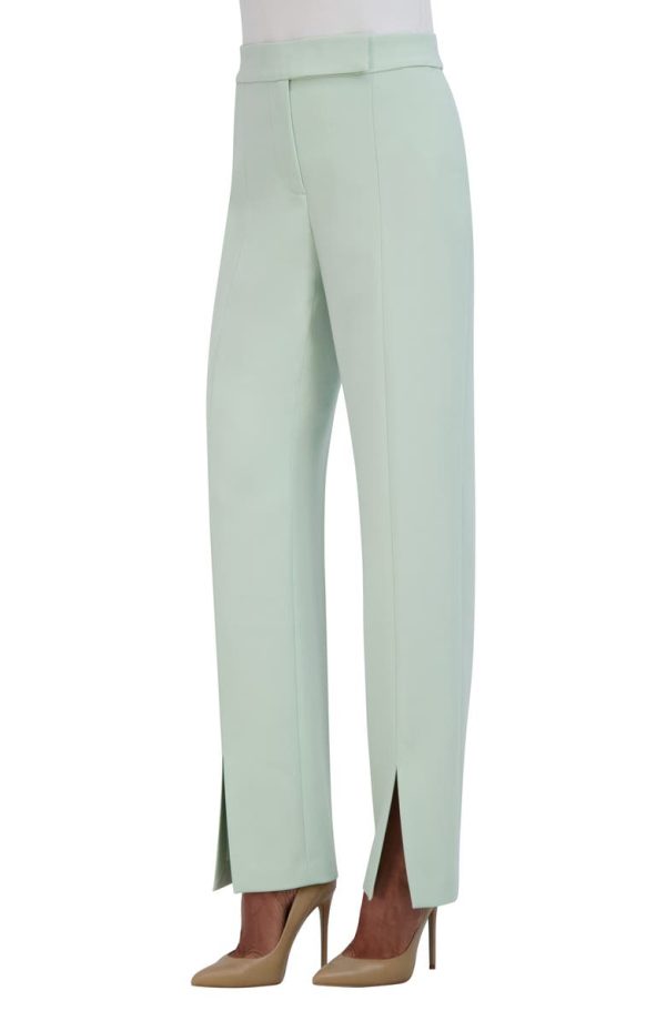 Bcbg Split Hem Straight Leg Pants Green - Image 3