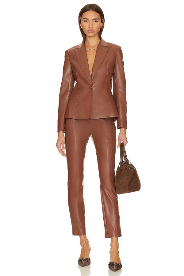 Bcbg Leather Pant Caramel - Image 4