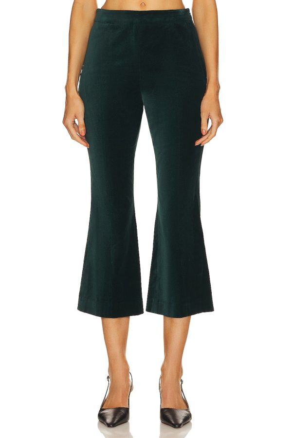 Bcbg Velvet Crop Pant Emerald