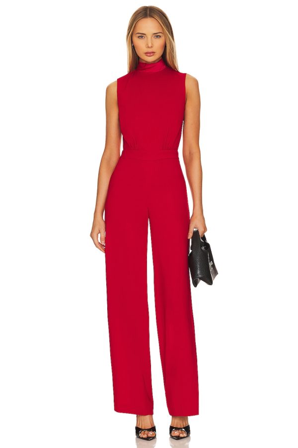 Bcbg Tie Back Jumpsuit Red