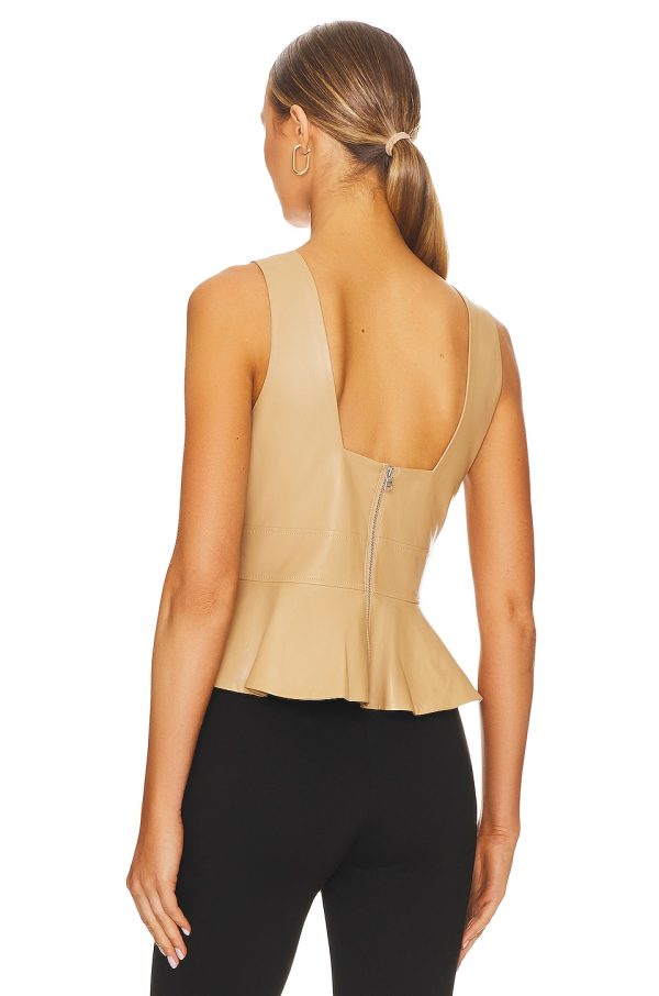 Bcbg Light Leather Top Tan - Image 4