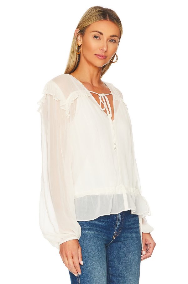 Bcbg Ruffle Blouse Gardenia - Image 2