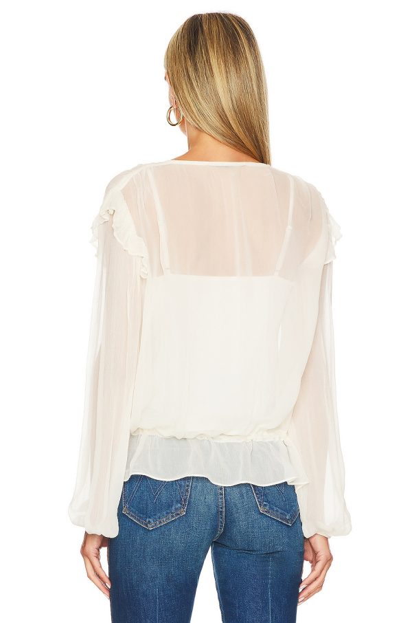 Bcbg Ruffle Blouse Gardenia - Image 3