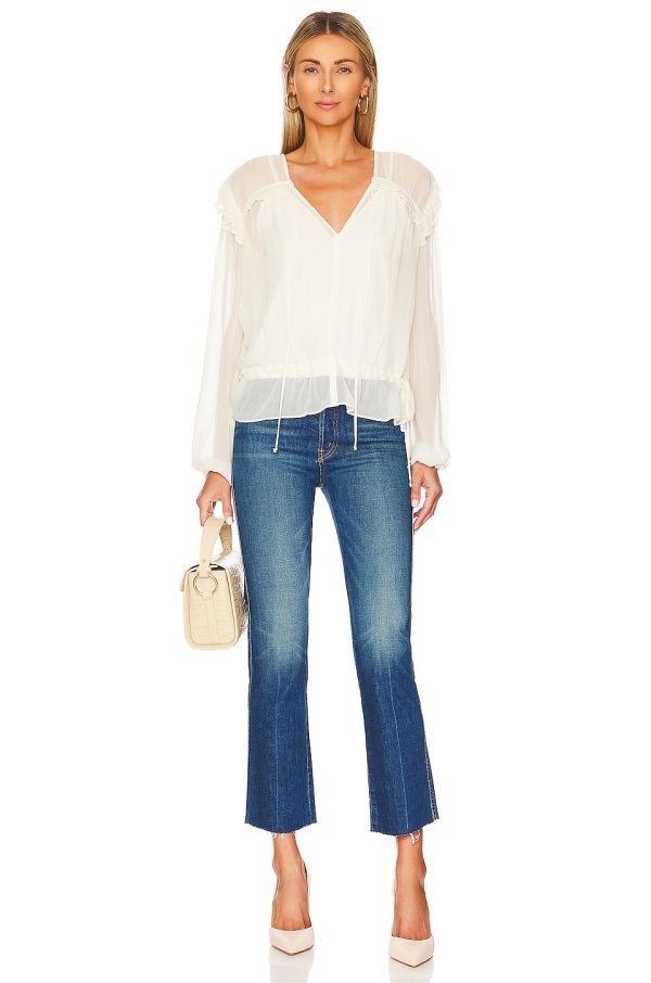 Bcbg Ruffle Blouse Gardenia - Image 4