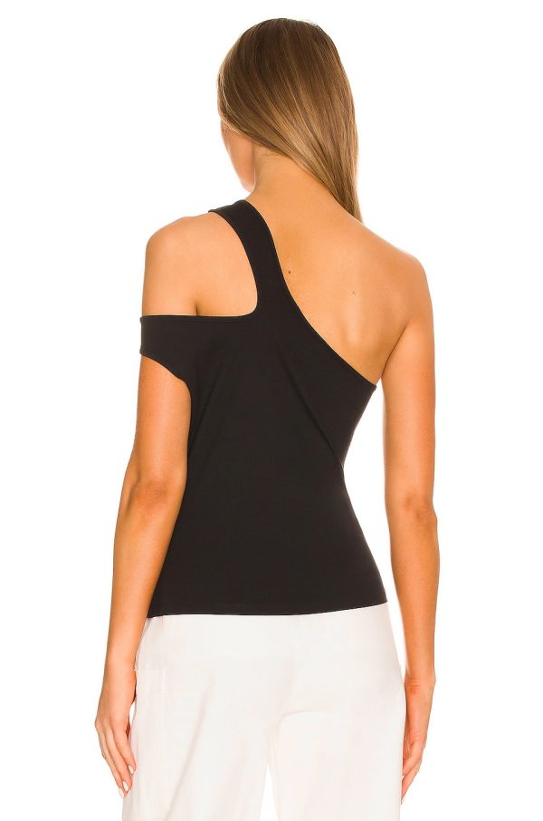 Bcbg One Shoulder Knit Top Black - Image 4