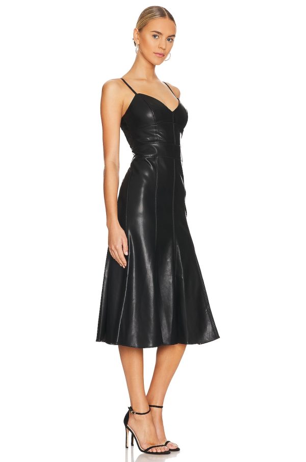 Bcbg Faux Leather Midi Dress Black - Image 2